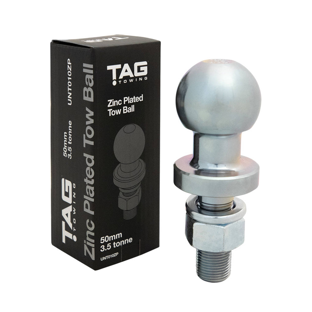 TAG Zinc Plated Tow Ball - 50mm, 3.5 tonne (Boxed)