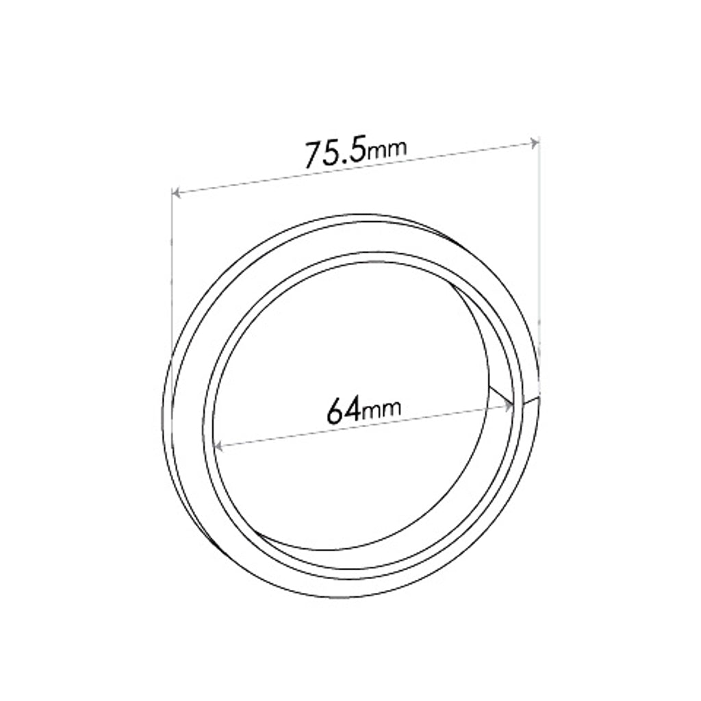 Double Taper Ring Gasket - ID 64mm, OD 75.5mm, THK 15mm, FIBRE